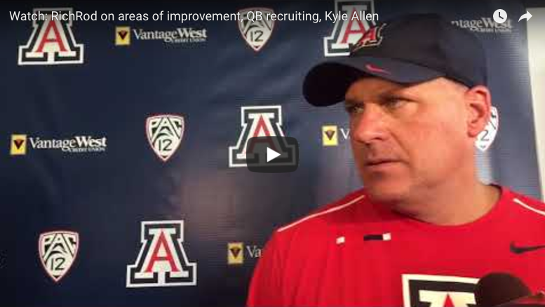 Watch: RichRod on areas of improvement, QB recruiting, Kyle Allen